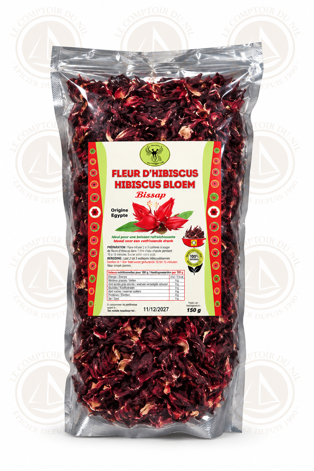 Bissap – Fleurs d’Hibiscus Séchées | Infusion Naturelle Rafraîchissante & Antioxydante - 250g Le comptoir du Nil : produits orientaux en ligne