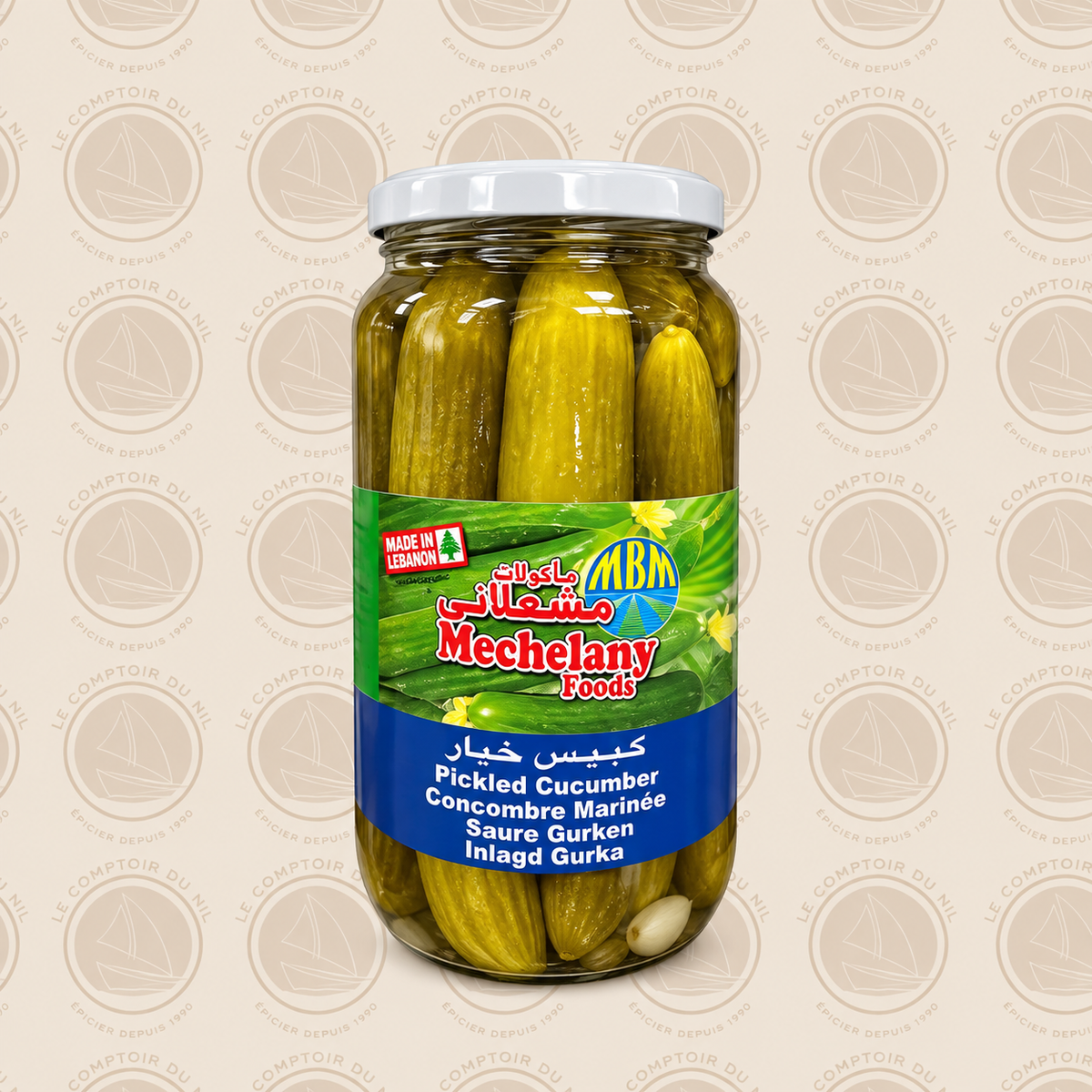 Concombres Marinés Mechelany 1000g – Pickled Cucumbers Libanais Croquants Le comptoir du Nil : produits orientaux en ligne