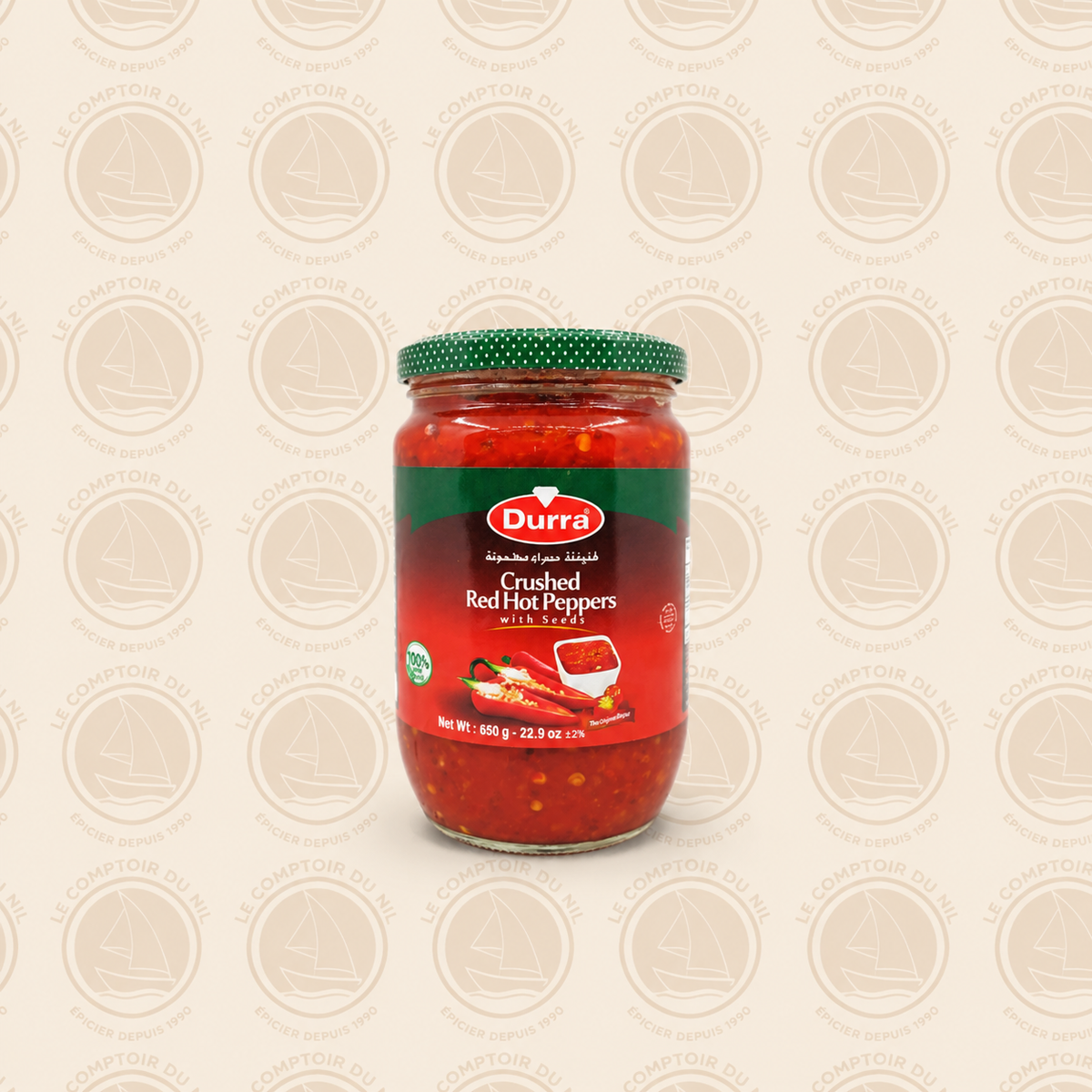 Durra – Piments Rouges Écrasés avec Graines 650g | Saveur Épicée et Authentique DURRA
