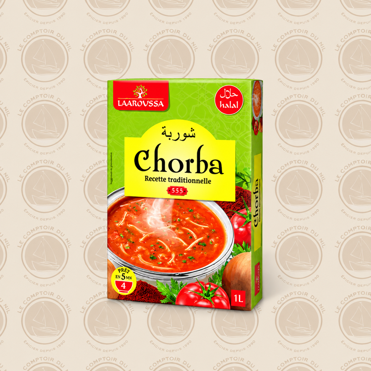 Laaroussa Chorba Recette Traditionnelle | Soupe Maghrébine Prête en 5 min | Halal, Préparation Instantanée 555 PALAIS IMPERIAL