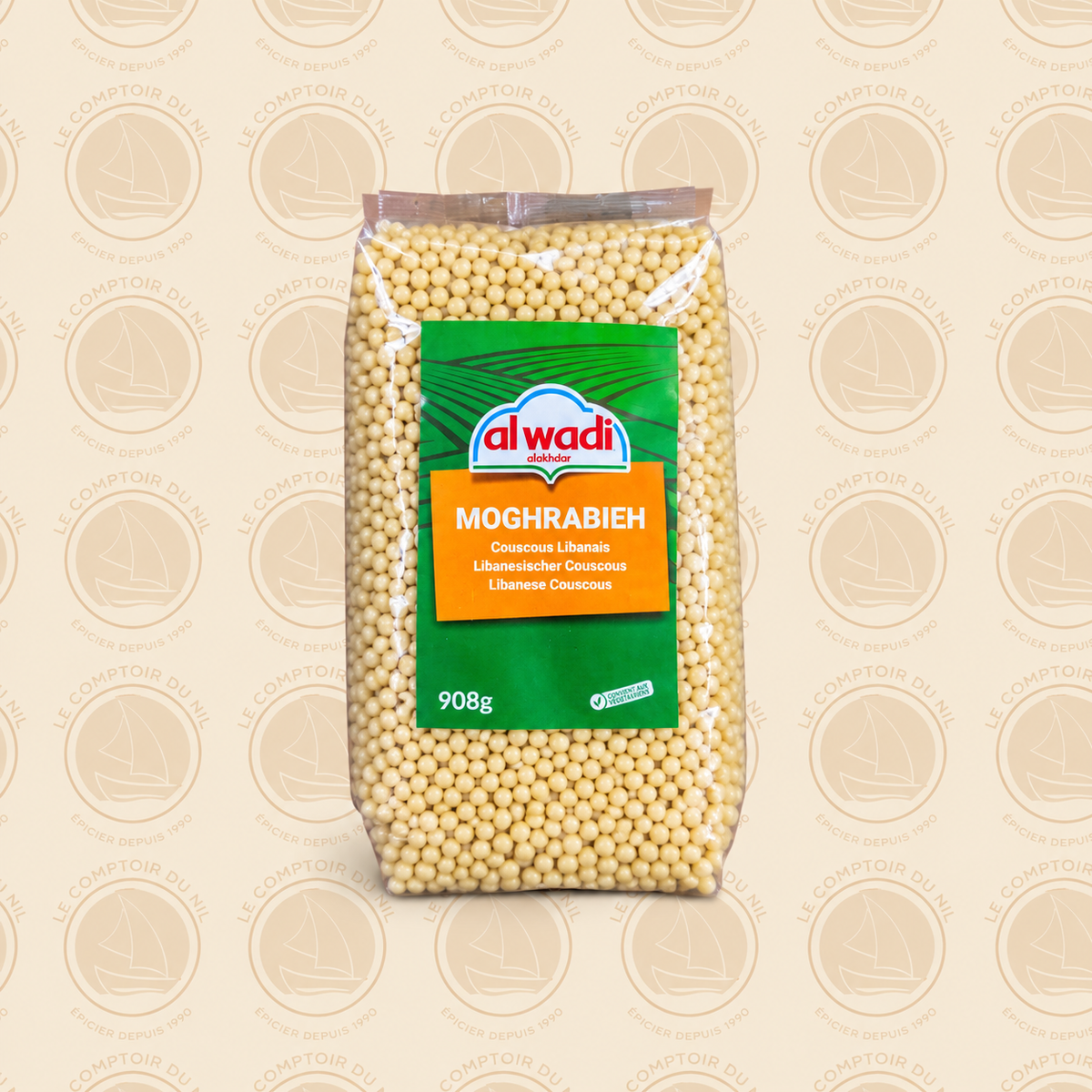 Moghrabieh Al Wadi 908g – Couscous Libanais Authentique Le comptoir du Nil : produits orientaux en ligne
