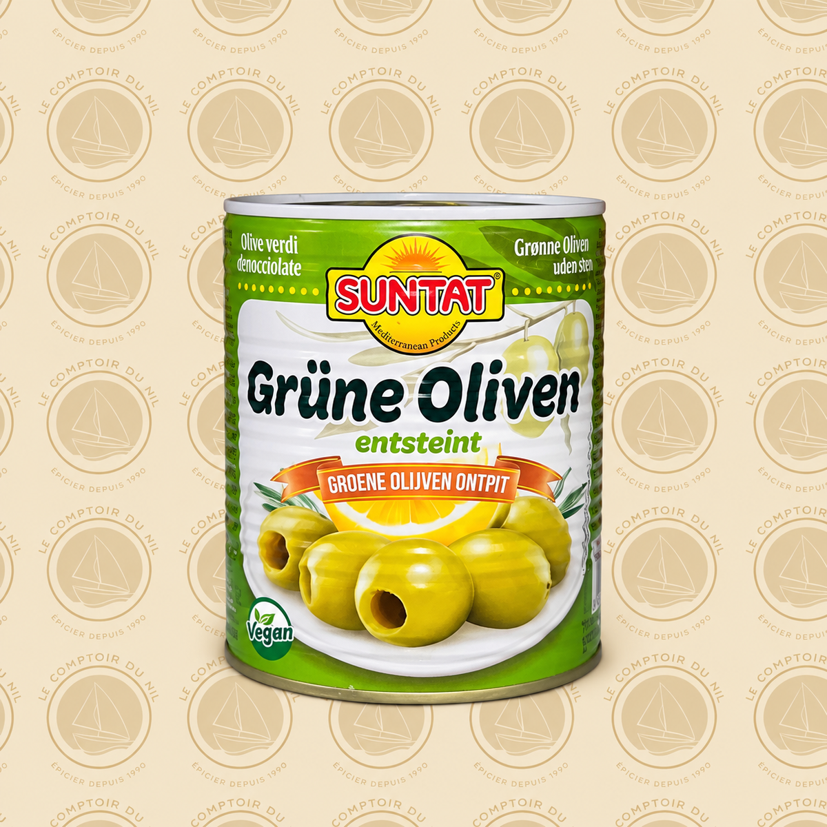 Olives Vertes Dénoyautées Suntat – Douces & Fondantes | 800g Le comptoir du Nil : produits orientaux en ligne