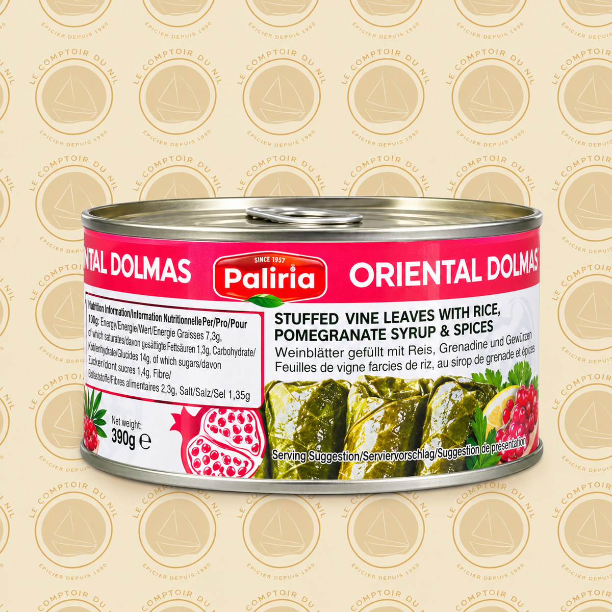 Palirria Oriental Dolmas 390 g – Feuilles de Vigne Farcies au Riz Le comptoir du Nil : produits orientaux en ligne