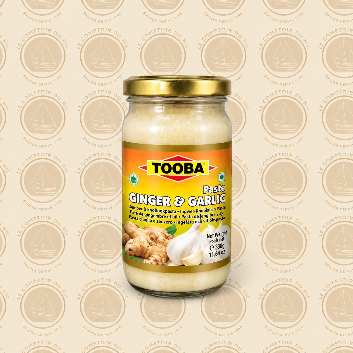 Pâte de Gingembre et d’Ail Tooba 330g – Mélange Prêt à l’Emploi pour Cuisine et Marinades SHAMA