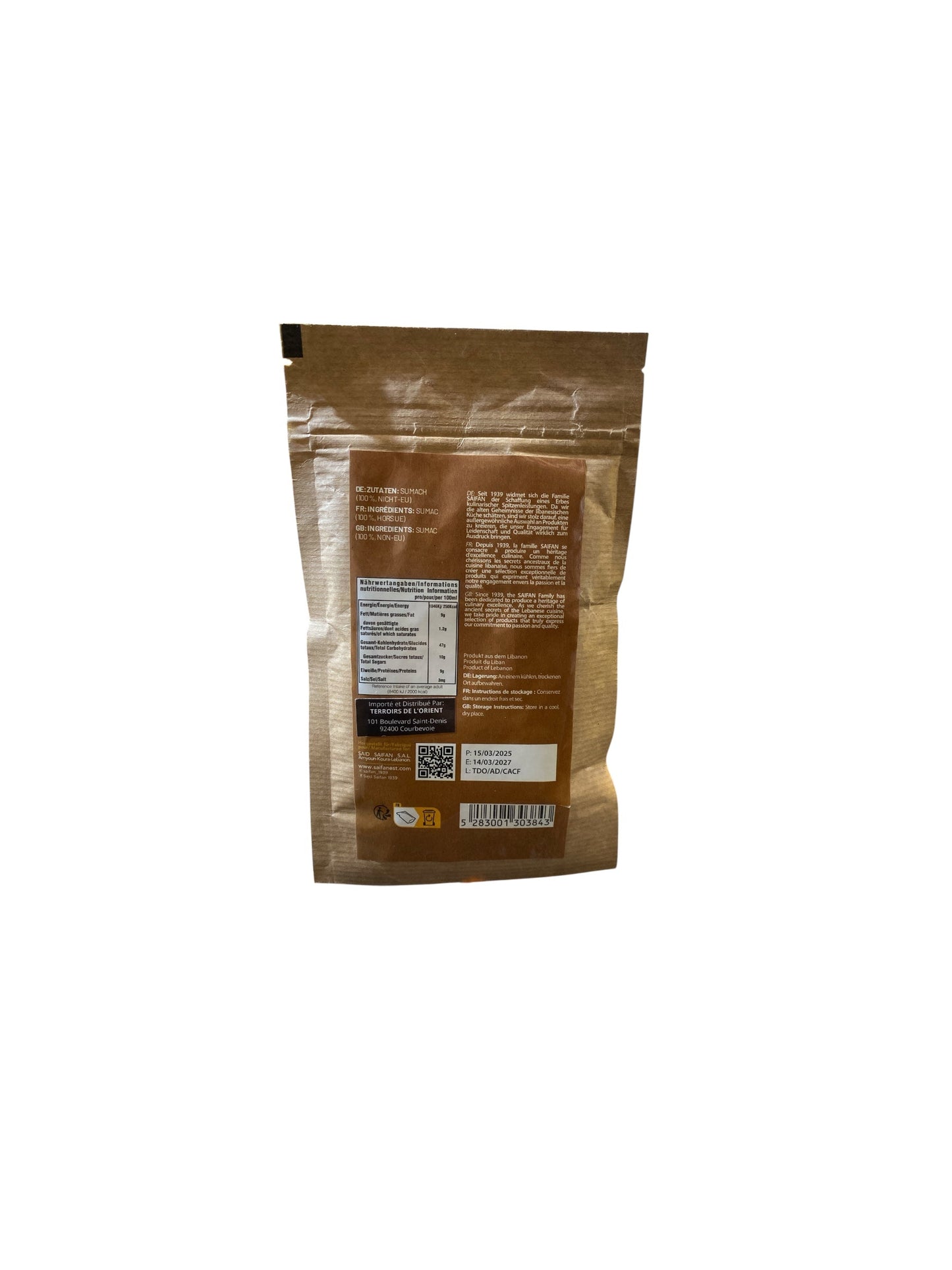 Sumac Moulu SAIFAN – Épice Orientale 120g