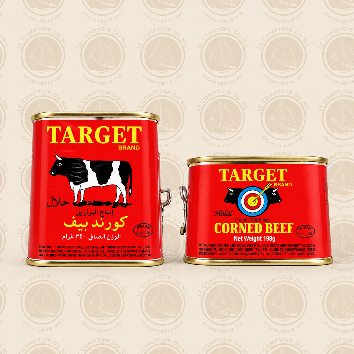 Target – Corned Beef Halal 198 g & 340 g | Bœuf Salé Authentique et Savoureux TARGET