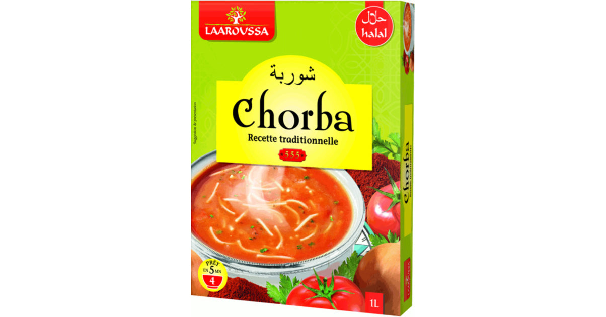 Laaroussa Chorba Recette Traditionnelle | Soupe Maghrébine Prête en 5 min | Halal, Préparation Instantanée