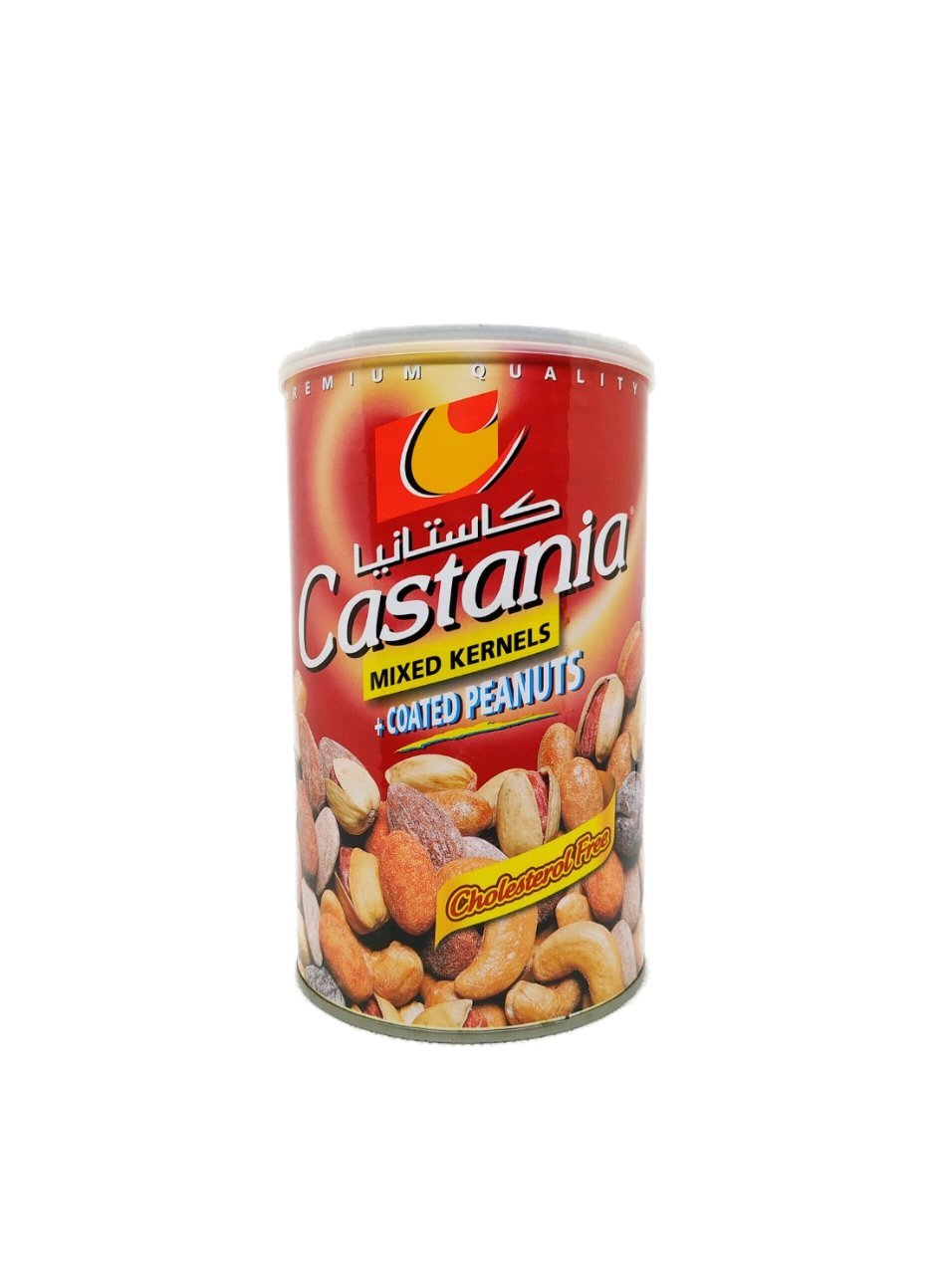 Castania Mixed Kernels & Coated Peanuts 450g — Mélange de Noix Grillées et Cacahuètes Enrobées