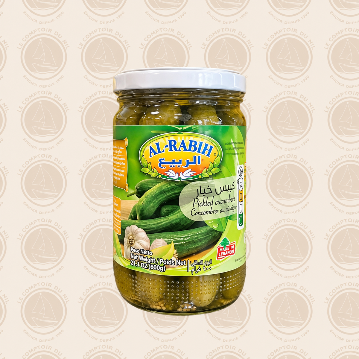 Al Rabih – Concombres Marinés Libanais 600g | Pickles Croquants et Authentiques Le comptoir du Nil : produits orientaux en ligne