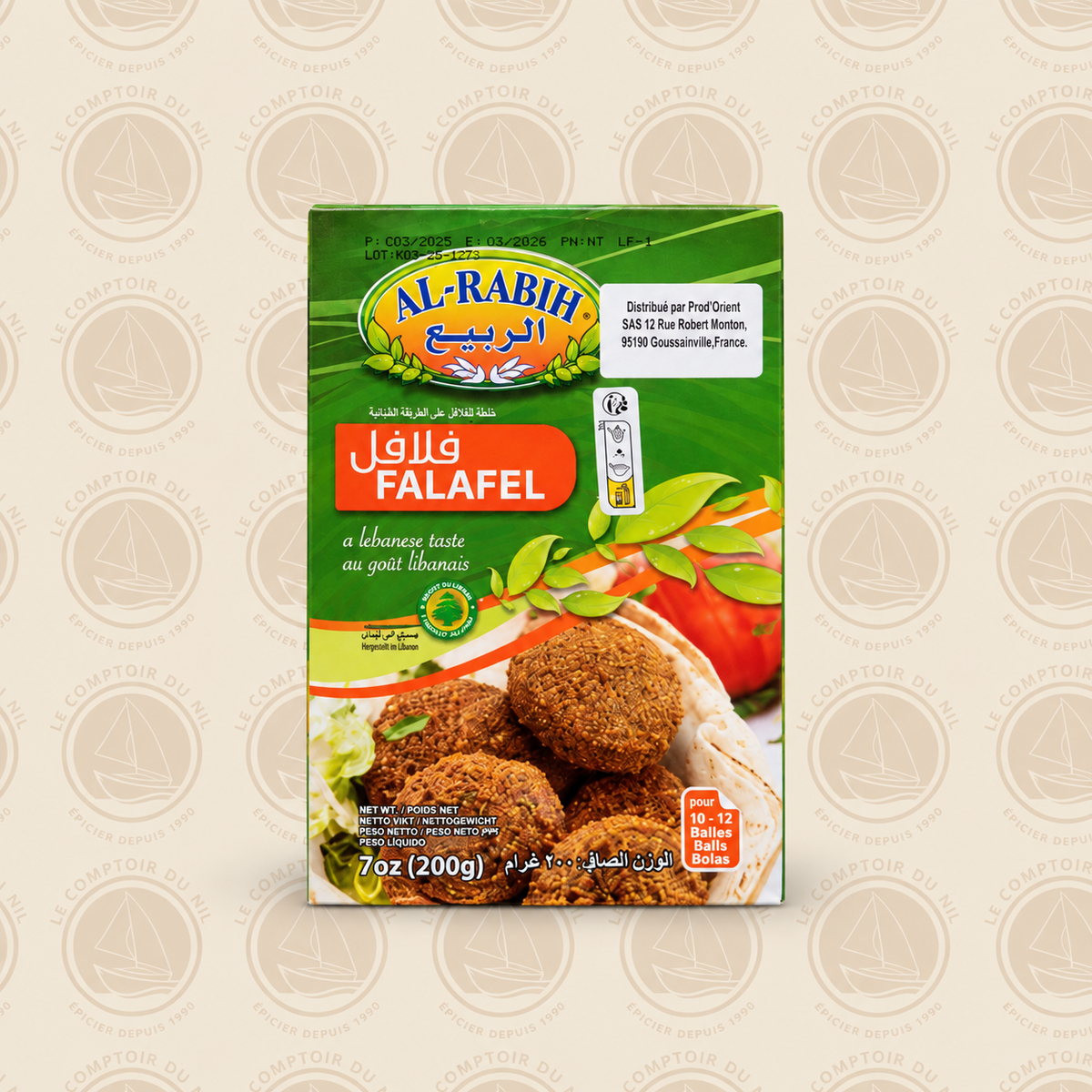 Al Rabih – Mélange pour Falafel Libanais 200g | Préparation Authentique et Savoureuse Le comptoir du Nil : produits orientaux en ligne