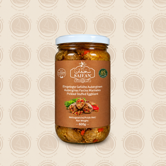 Aubergines Farcies Marinées Saifan 600g – Spécialité Libanaise Traditionnelle Le comptoir du Nil : produits orientaux en ligne