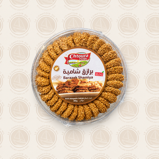 Barazek Shamiya Chtoura  Fields 350g – Biscuits Sésame Orientaux Le comptoir du Nil : produits orientaux en ligne