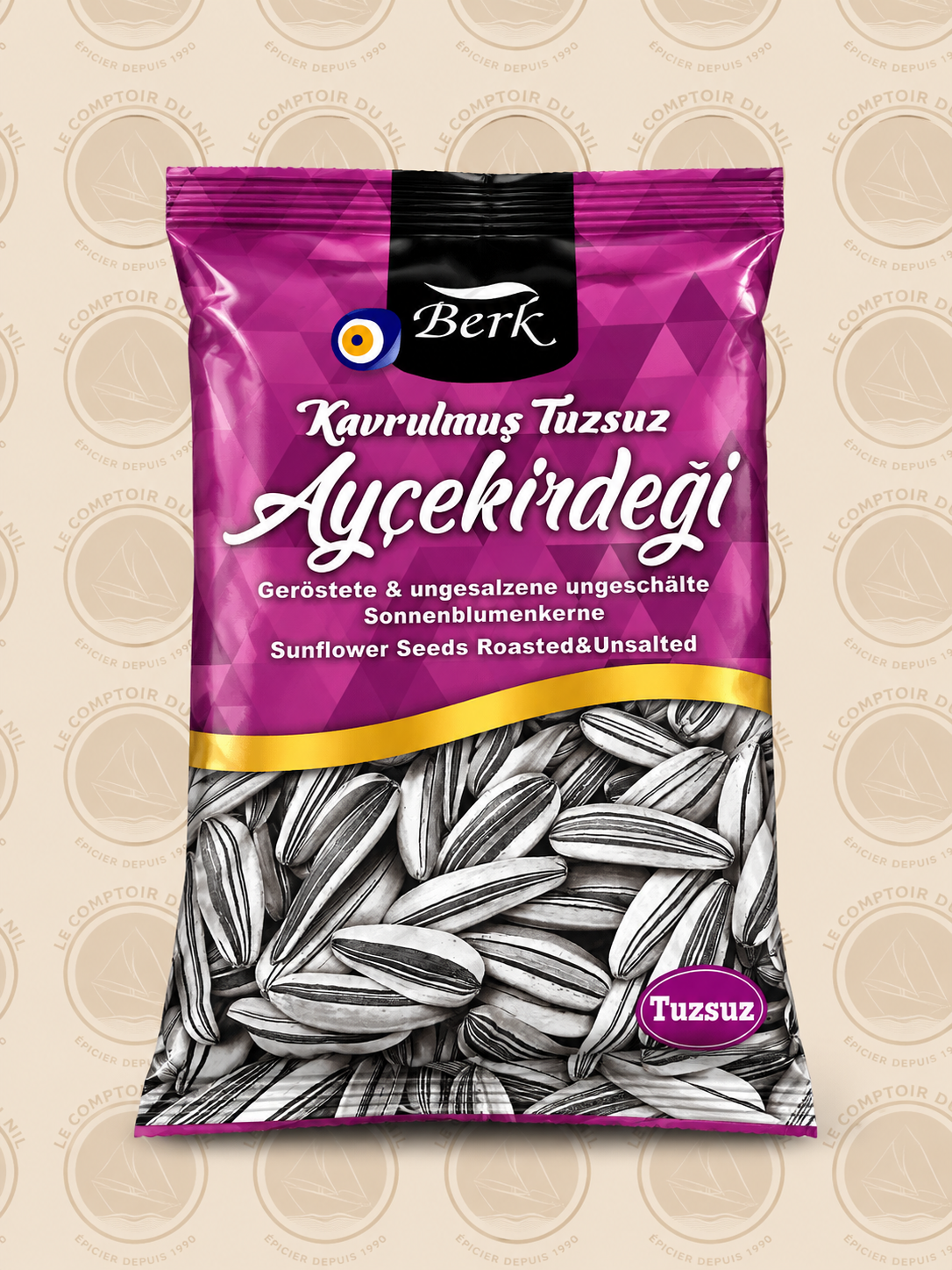 Berk – Graines de Tournesol Grillées Sans Sel 300g | Snack Naturel et Croquant Riche en Fibres Berk