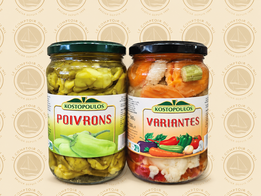 Poivrons & Variantes Marinés KOSTOPOULOS – Spécialités Méditerranéennes Le comptoir du Nil : produits orientaux en ligne