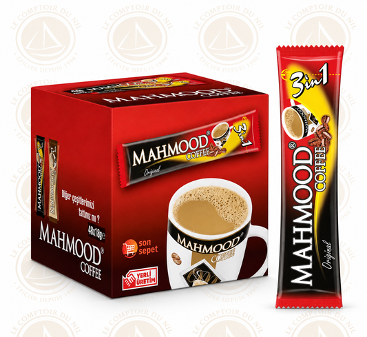 Café Mahmood Original 3 en 1 – Café Turc Instantané Crémeux et Équilibré | Boîte 24x18g Le comptoir du Nil : produits orientaux en ligne