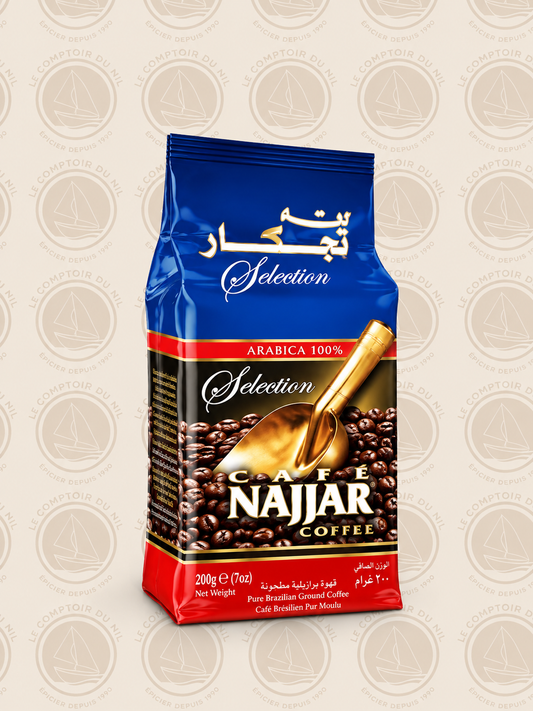 Café Najjar Sélection 100% Arabica – Café Libanais Authentique | Torréfaction Traditionnelle – 200g Le comptoir du Nil : produits orientaux en ligne