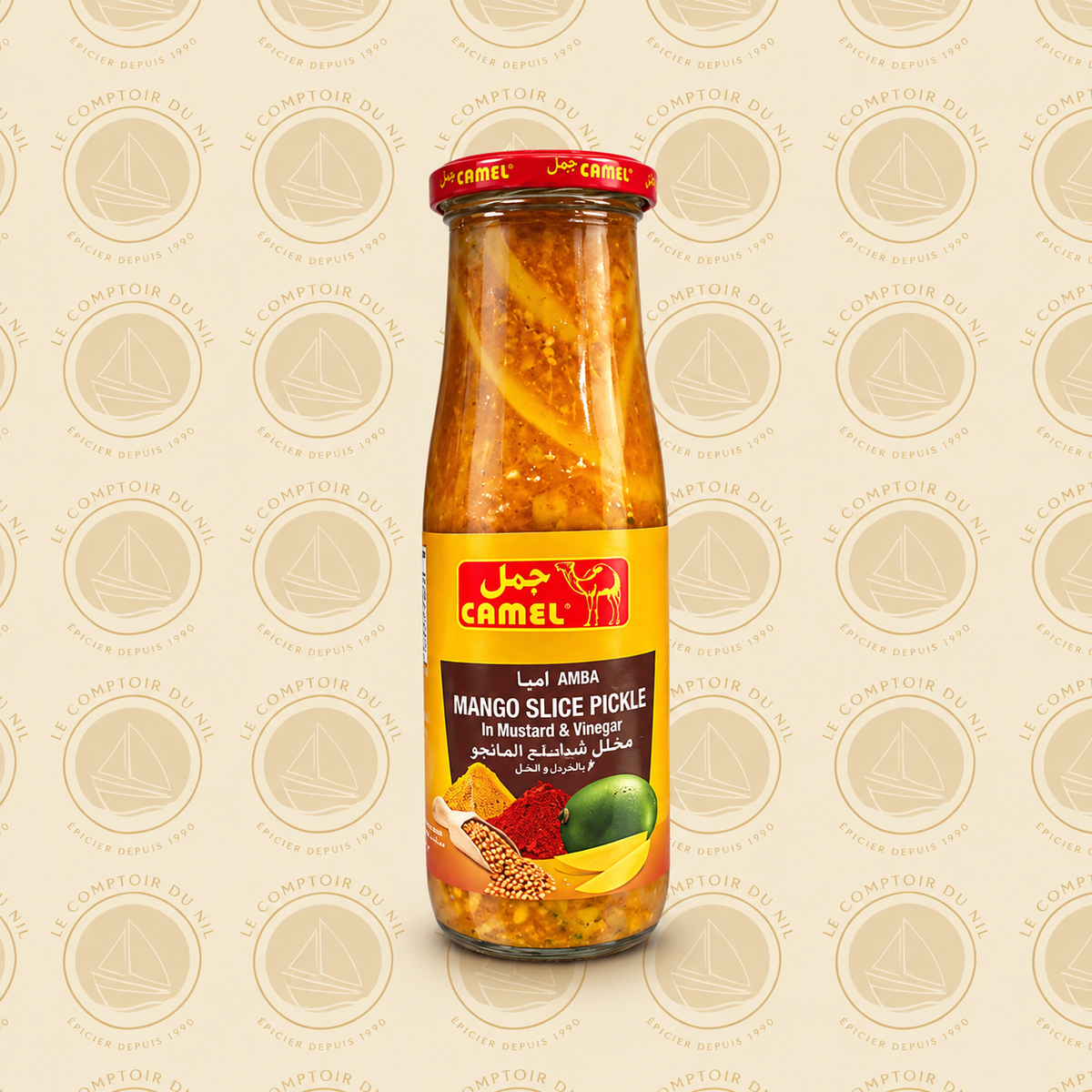 Camel – Amba Mango Pickle 500g | Mangue Marinée à la Moutarde et au Vinaigre Le comptoir du Nil : produits orientaux en ligne