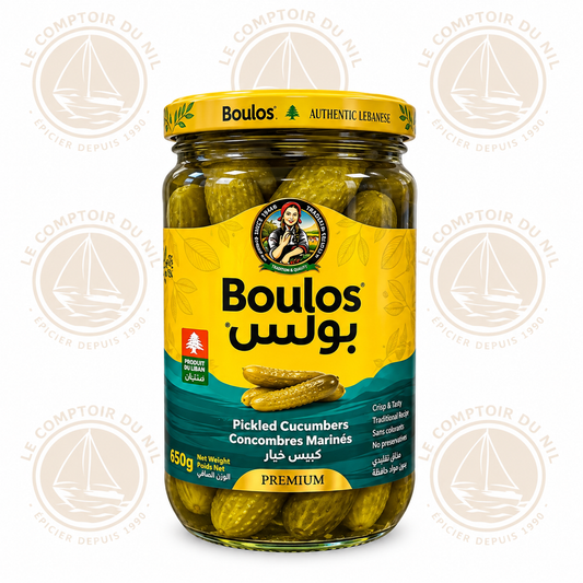Concombres Marinés Boulos 650g – Cornichons Libanais Croquants et Authentiques Le comptoir du Nil : produits orientaux en ligne