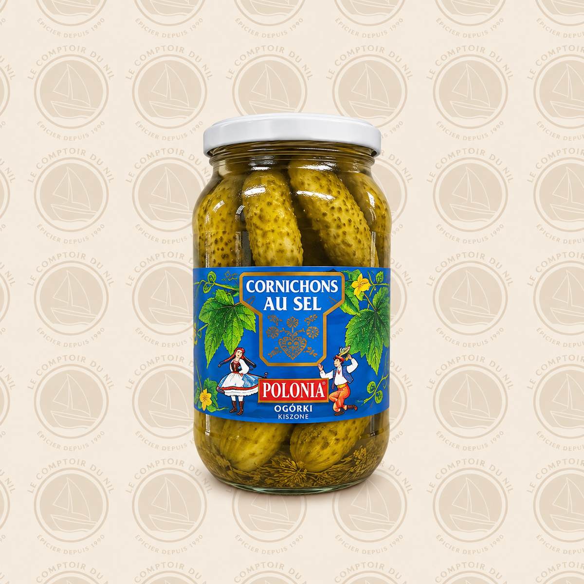 Cornichons Polonia 860g – Aigres-Doux & au Sel, Saveur Traditionnelle Polonaise POLONIA