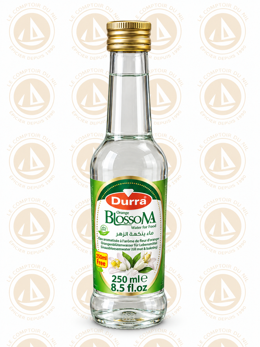 Durra – Eau de Fleur d’Oranger 250ml | Arôme Naturel pour Pâtisserie et Desserts Le comptoir du Nil : produits orientaux en ligne