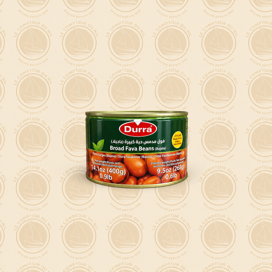 Durra – Fèves Épluchées en Sauce 400 g | Broad Fava Beans en Sauce Libanaise Authentique Le comptoir du Nil : produits orientaux en ligne
