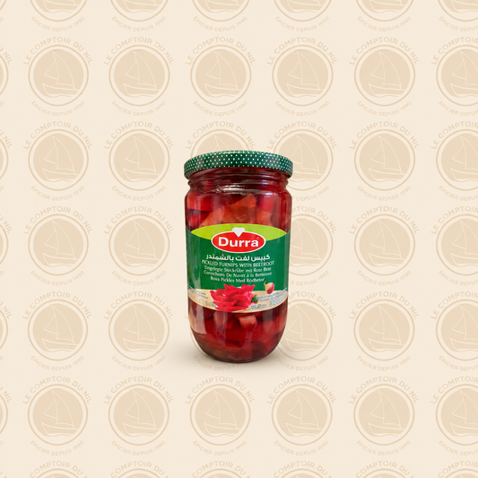 Durra – Navets au Vinaigre à la Betterave 710g | Saveur Orientale Authentique Le comptoir du Nil : produits orientaux en ligne