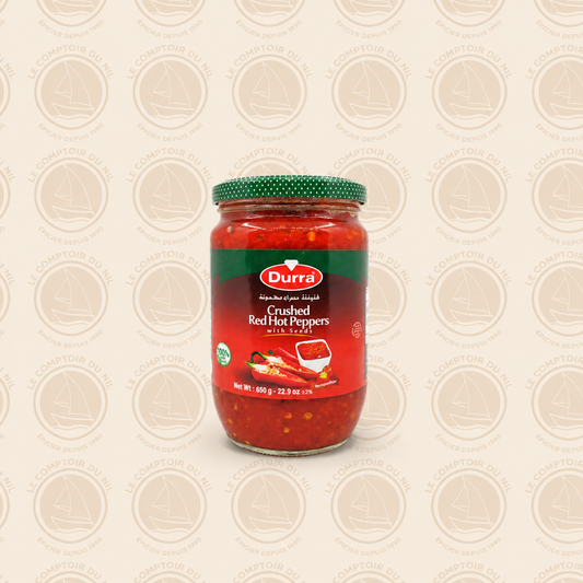Durra – Piments Rouges Écrasés avec Graines 650g | Saveur Épicée et Authentique DURRA