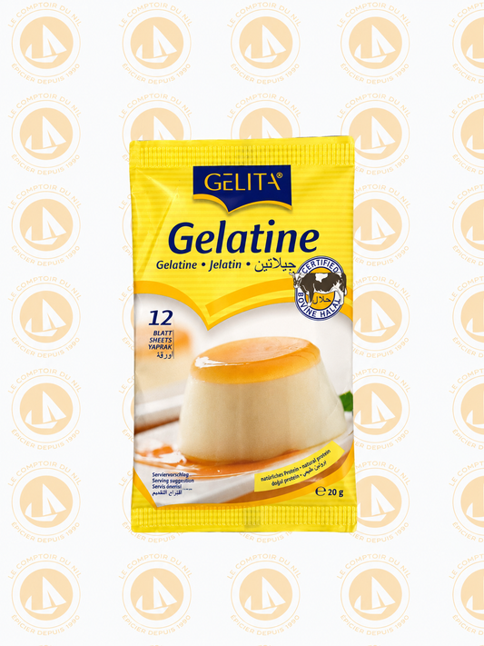 Gélatine en Feuilles Halal Gelita 12 Feuilles – 20g GELITA