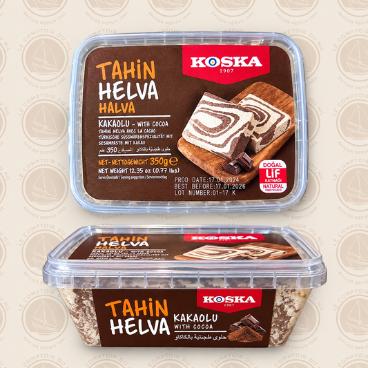 Halva au cacao KOSKA – Tahin Helva Kakaolu | Dessert turc à base de sésame et cacao KOSKA