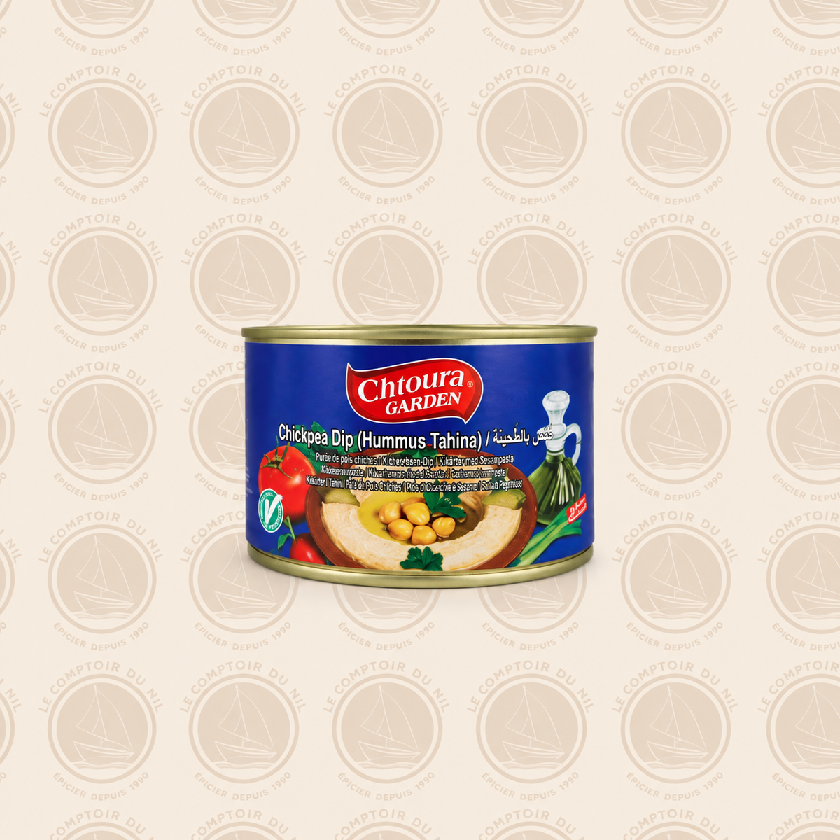 Houmous Tahina Chtoura Garden – Purée de pois chiches crémeuse 420g CHTOURA GARDEN