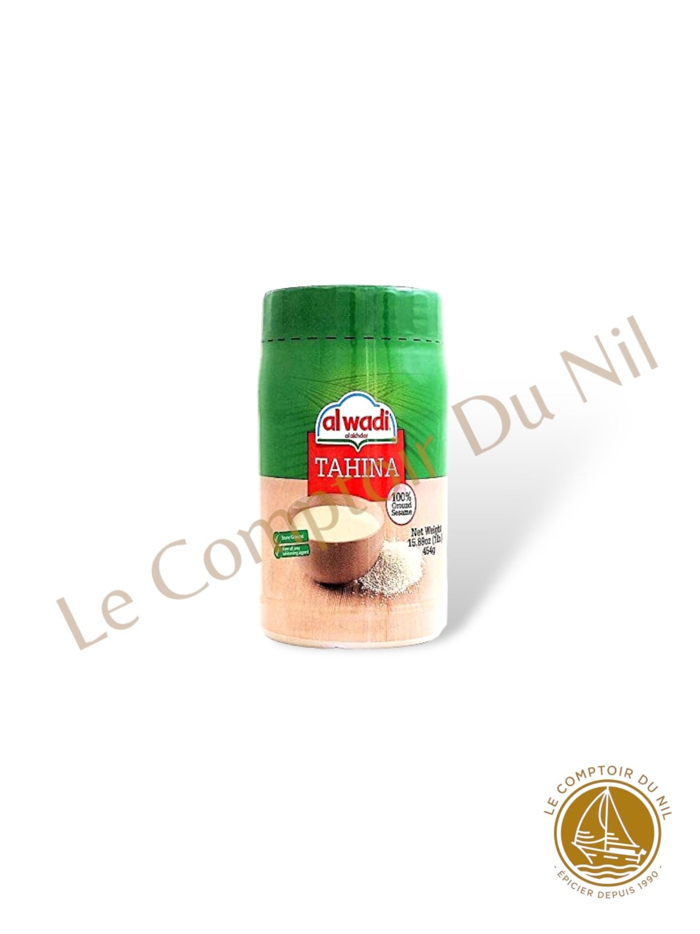 Tahina Al Wadi – Crème de Sésame Naturelle Libanaise | Goût Authentique et Texture Lisse – 454 g 