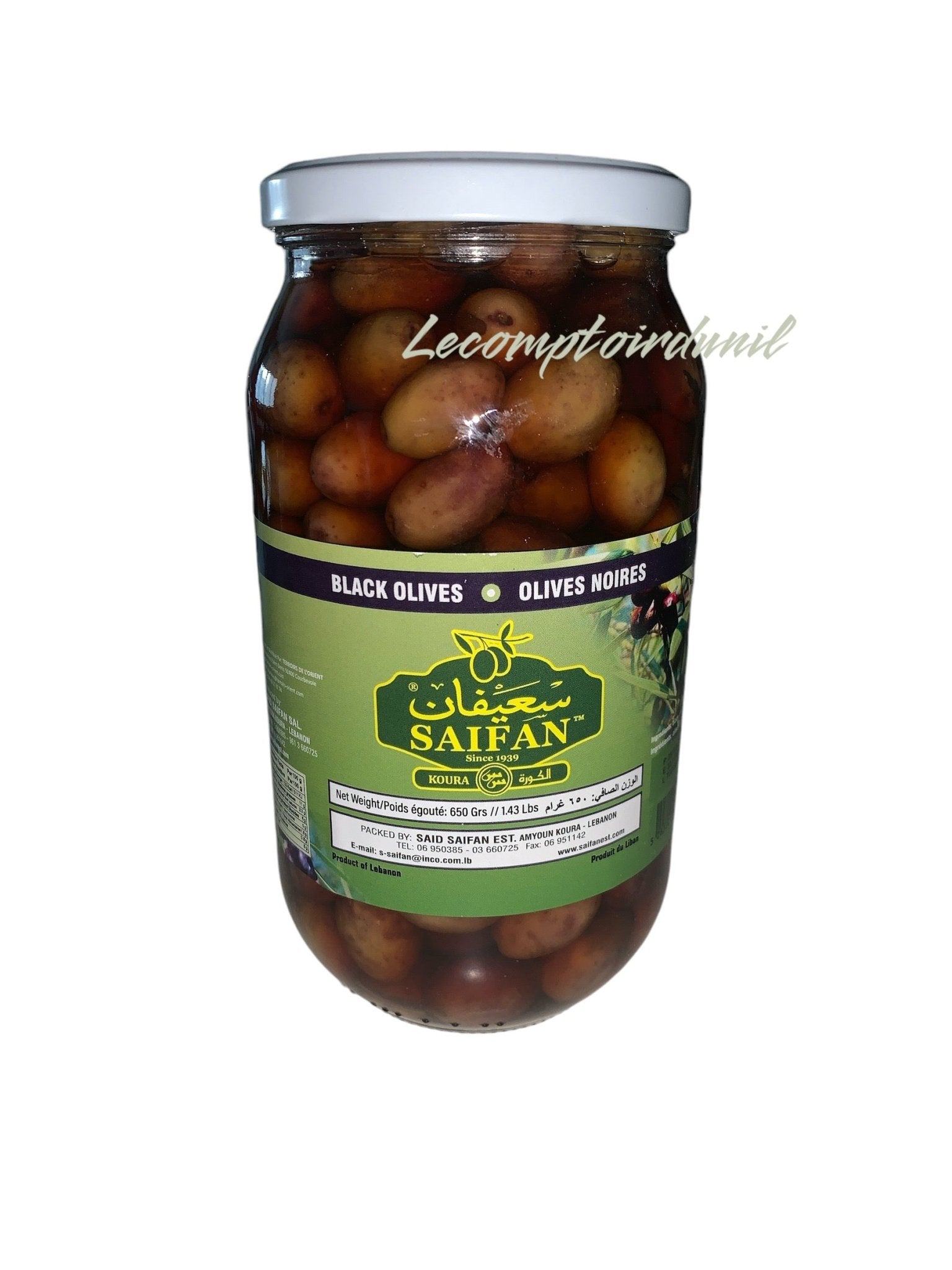 Produits orientaux : Saifan olives noires 