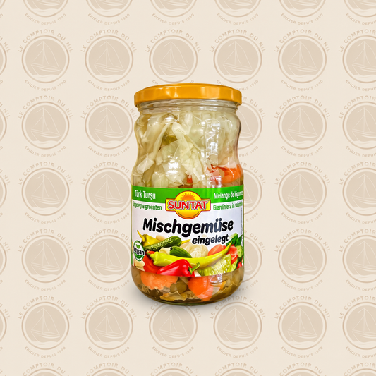 Mélange de Légumes Marinés Suntat 630g – Croquants et Pleins de Saveurs Méditerranéennes Le comptoir du Nil : produits orientaux en ligne