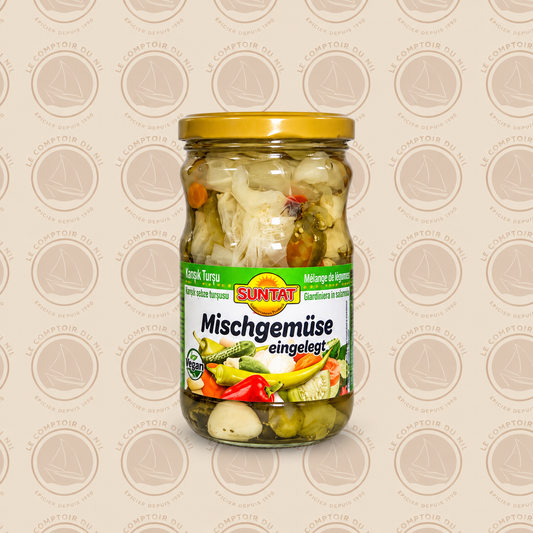 Mélange de Légumes au Vinaigre Suntat – Pickles Croquants Saveurs Méditerranéennes | Bocal 620g Le comptoir du Nil : produits orientaux en ligne