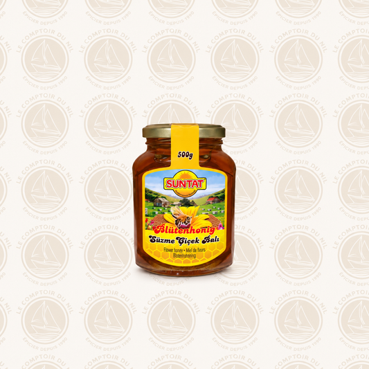 Miel de fleurs SUNTAT – miel naturel turc | Süzme Çiçek Balı 500 g Le comptoir du Nil : produits orientaux en ligne