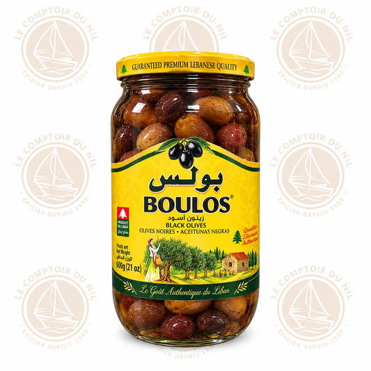 Olives Noires Boulos 1kg – Olives Libanaises Authentiques et Savoureuses Le comptoir du Nil : produits orientaux en ligne