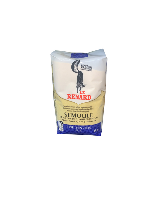 Le Renard - Semoule de Blé dur Extra-Fine, Fine, Moyenne ou Grosse- 1kg