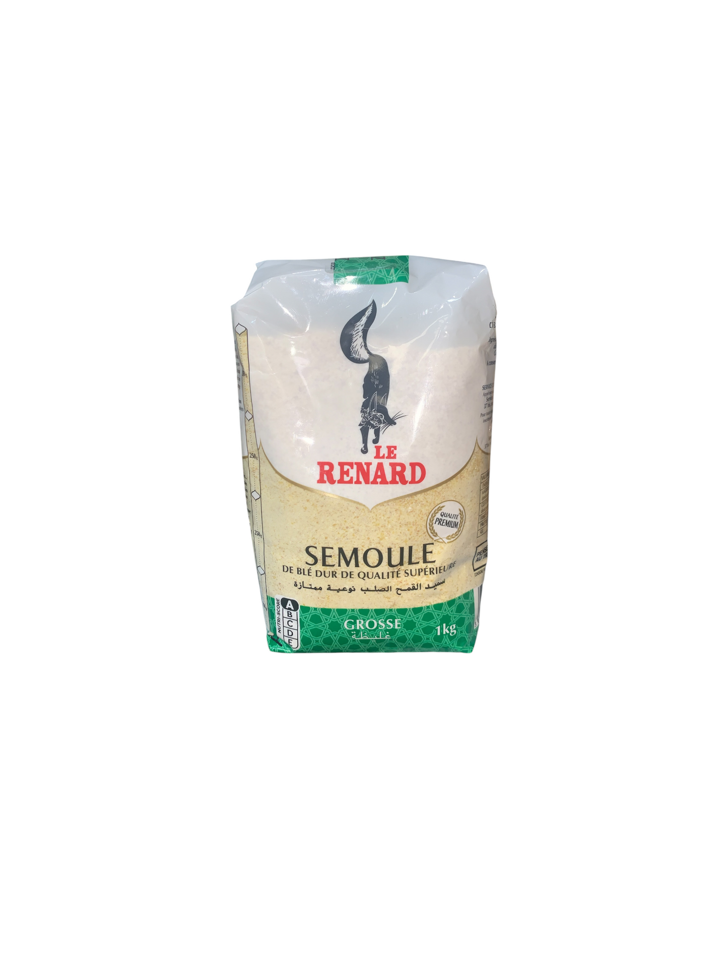 Le Renard - Semoule de Blé dur Extra-Fine, Fine, Moyenne ou Grosse- 1kg