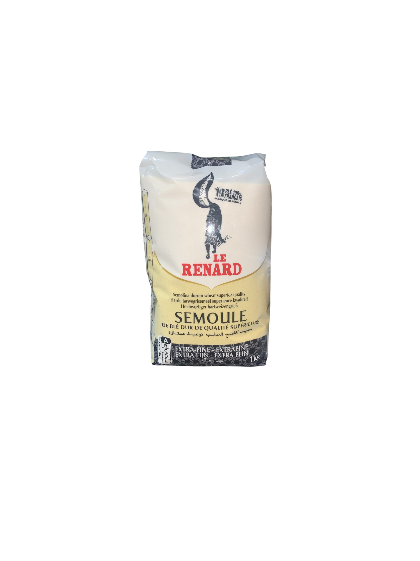 Le Renard - Semoule de Blé dur Extra-Fine, Fine, Moyenne ou Grosse- 1kg