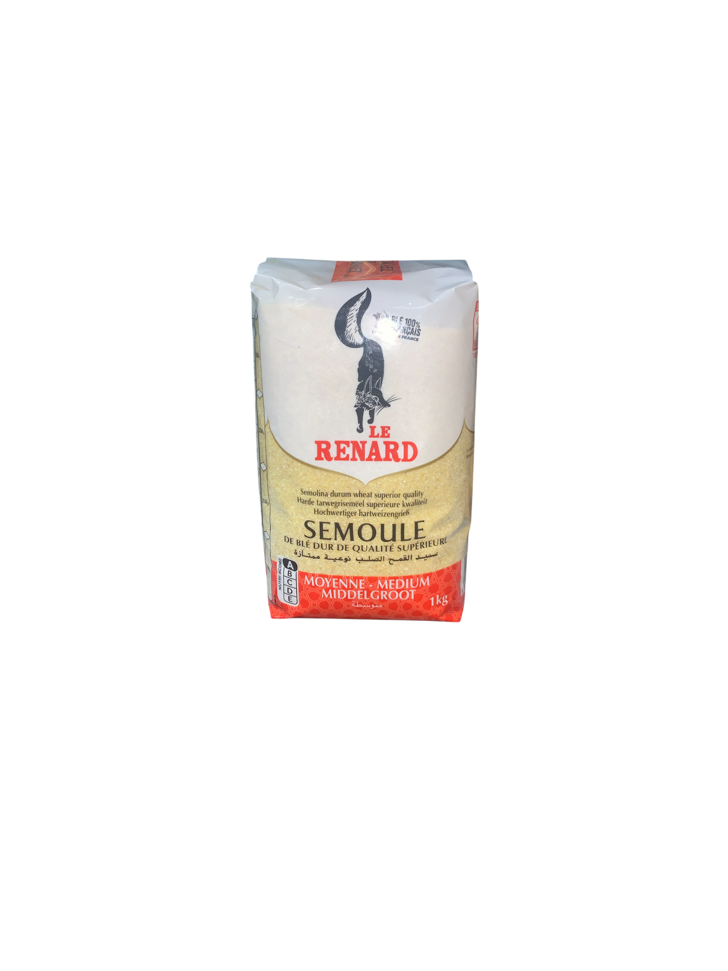 Le Renard - Semoule de Blé dur Extra-Fine, Fine, Moyenne ou Grosse- 1kg