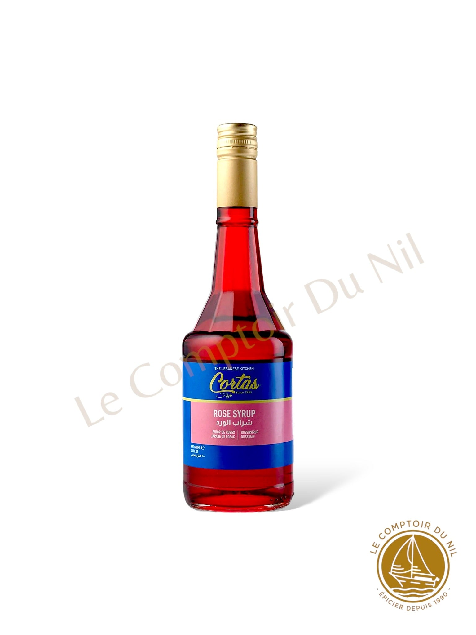 Cortas – Sirop de rose 600 ml | Sirop floral libanais pour desserts et boissons 