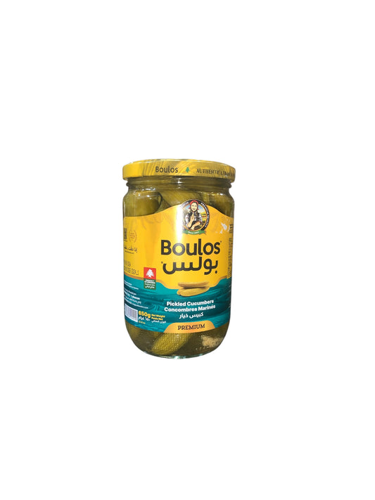 Concombres Marinés Boulos 650g – Cornichons Libanais Croquants et Authentiques