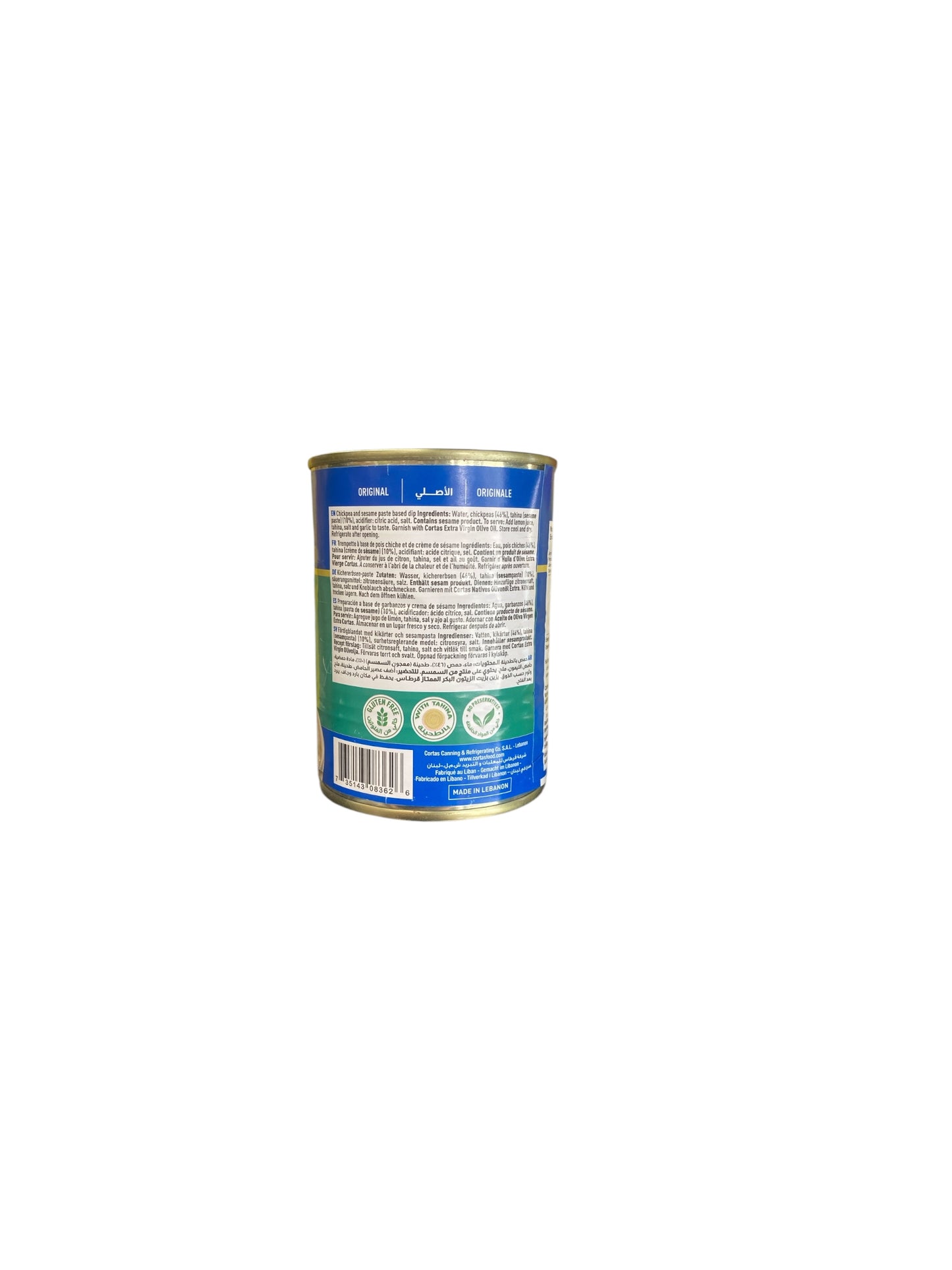 Cortas – Hummus Tahina 400 g | Purée de Pois Chiches Libanaise Authentique