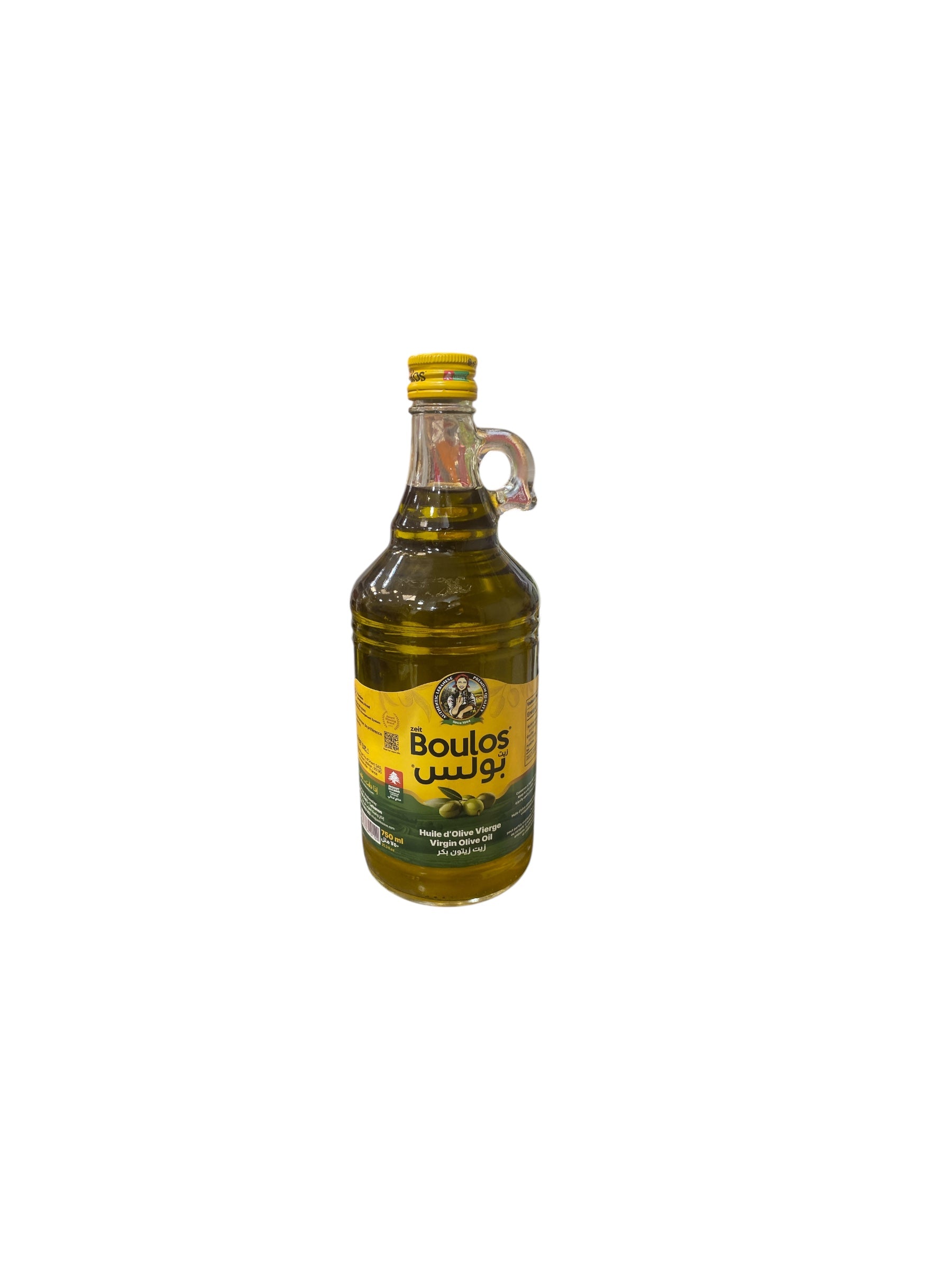 Huile d'Olive Vierge Boulos - Qualité Supérieure | Saveur Authentique Méditerranéenne |  750mL