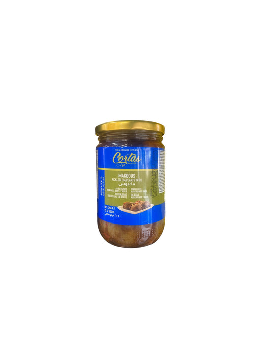 Makdous Cortas 425g – Aubergines Marinées à l’Huile d’Olive, Spécialité Libanaise Authentique