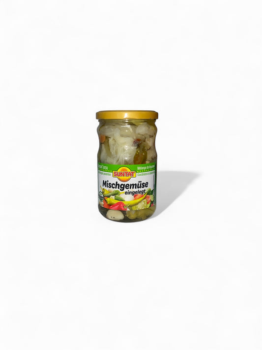 Mélange de Légumes au Vinaigre Suntat – Pickles Croquants Saveurs Méditerranéennes | Bocal 620g