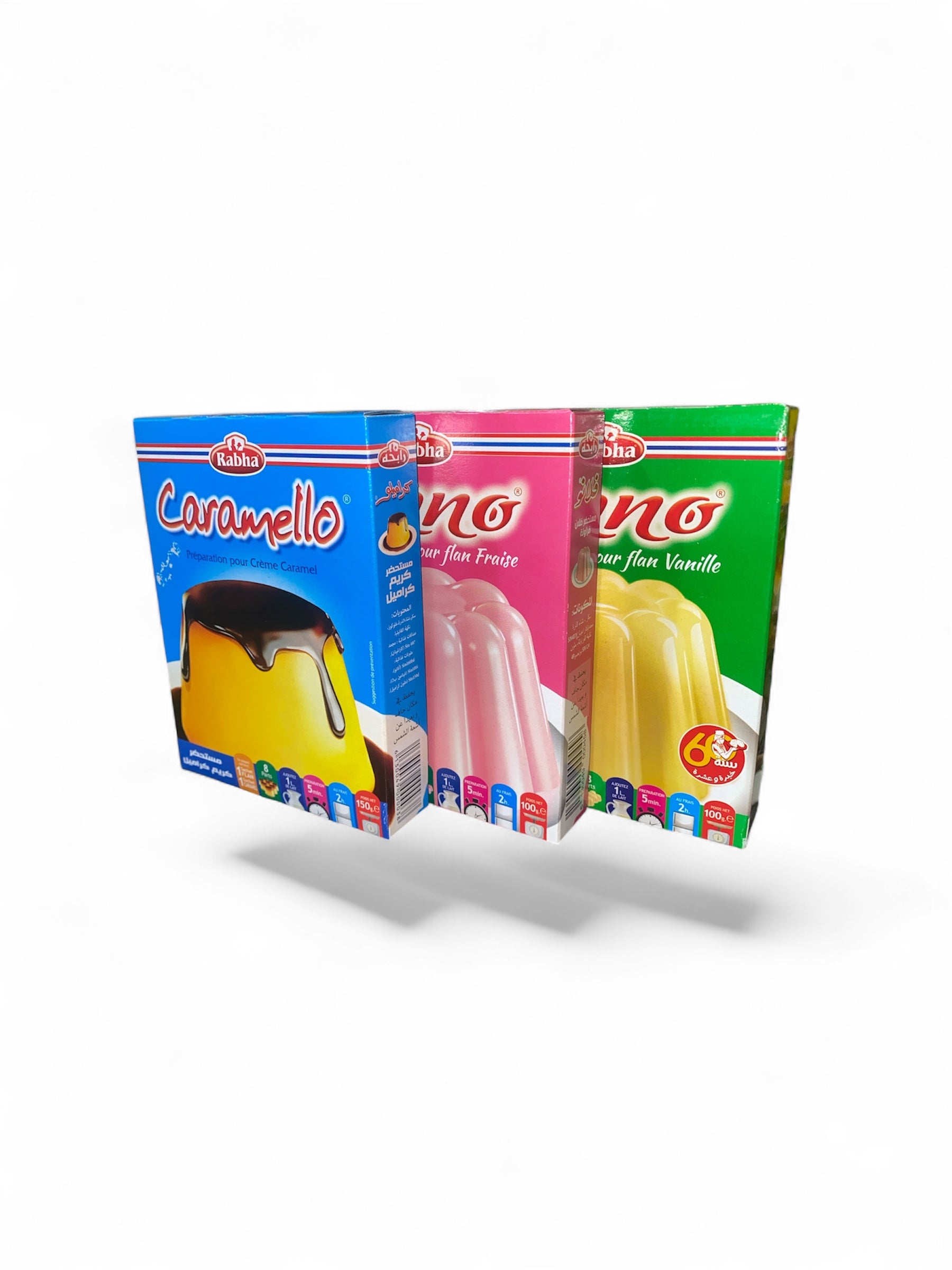 Préparation Flan Rabha – Caramel, Fraise, Vanille Le comptoir du Nil : produits orientaux en ligne