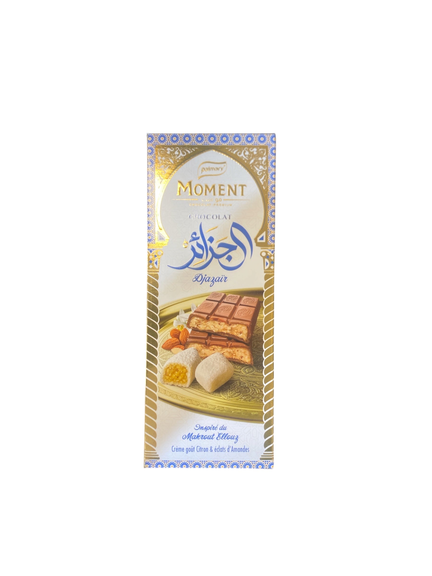 Chocolat Moment Djazair Makrout Ellouz Citron & Amandes – Tablette gourmande algérienne