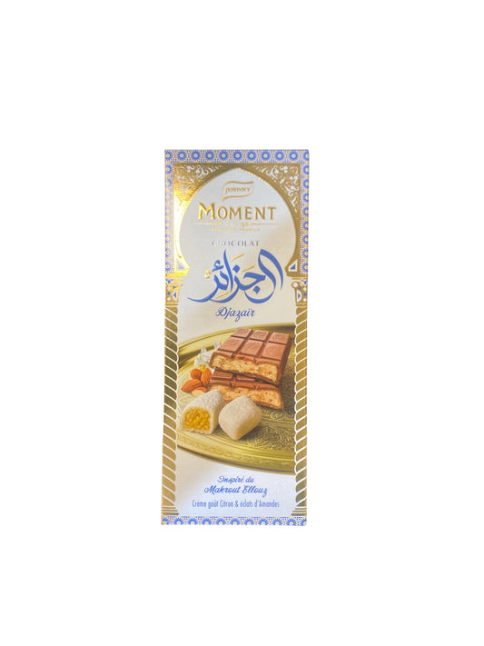 Chocolat Moment Djazair Makrout Ellouz Citron & Amandes – Tablette gourmande algérienne