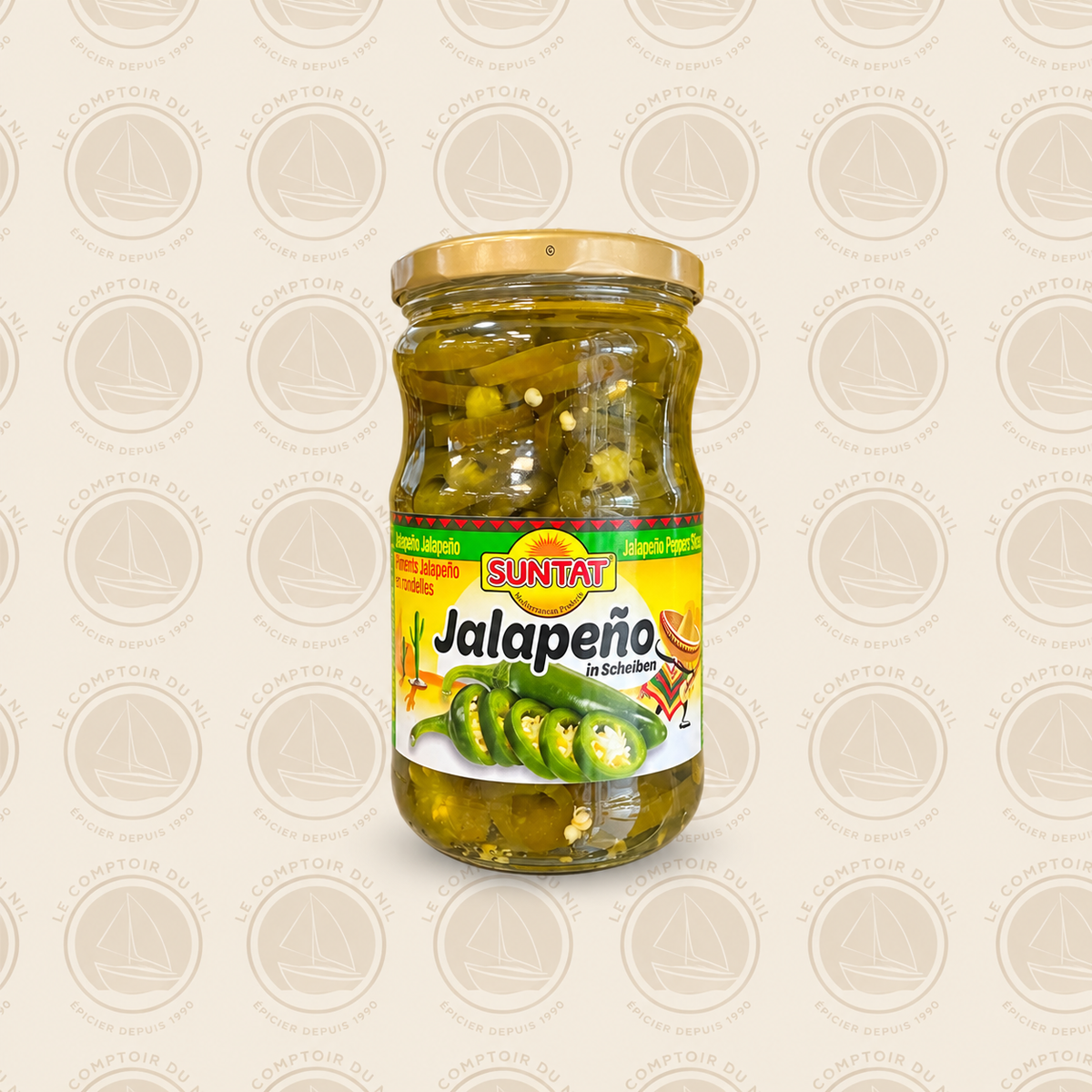 Piments Jalapeño en Rondelles Suntat 330g – Saveur Piquante et Croquante Le comptoir du Nil : produits orientaux en ligne
